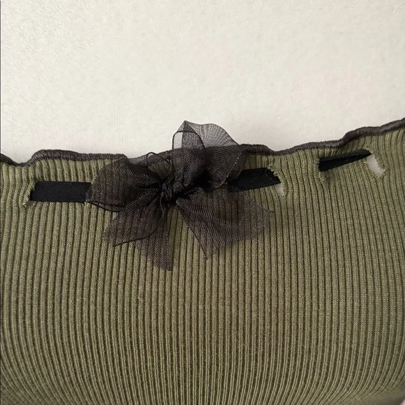 Urban Outfitters Olive Green Long Sleeve Scoop Neck M - Picture 2 of 7